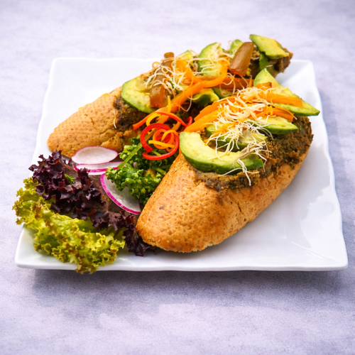 Falafel sourdough with avocado